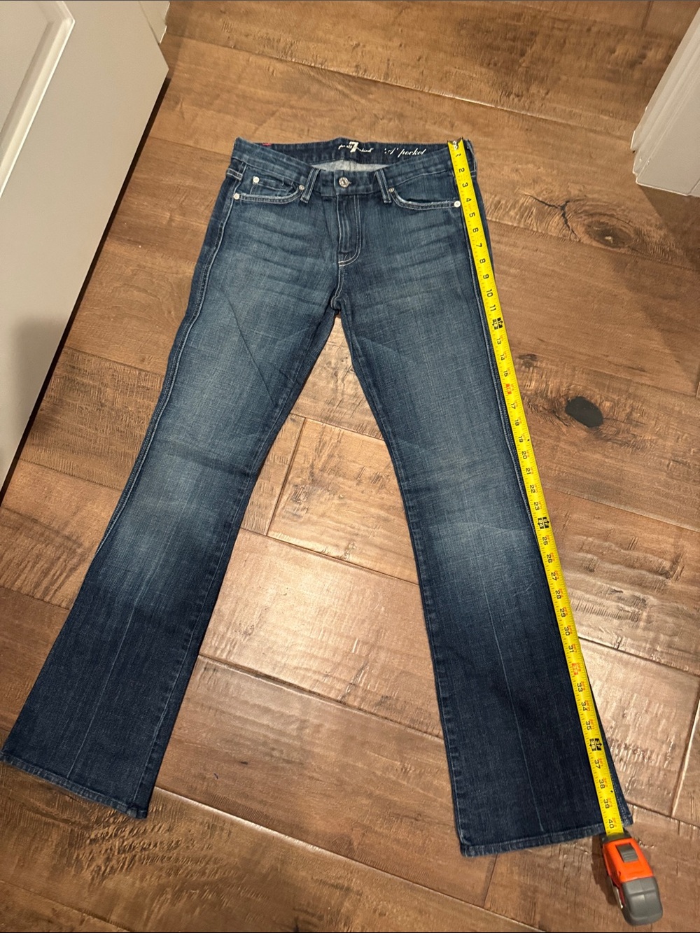 7 For All Mankind Men's Medium Dark Blue Bootcut Jeans